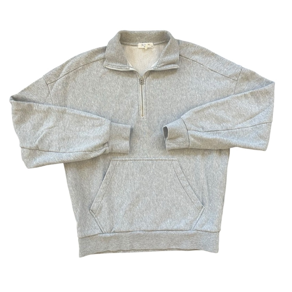 Rag & Bone Light Gray Heathered 1/4 Zip Long Sleeve Pullover Sweatshirt Small